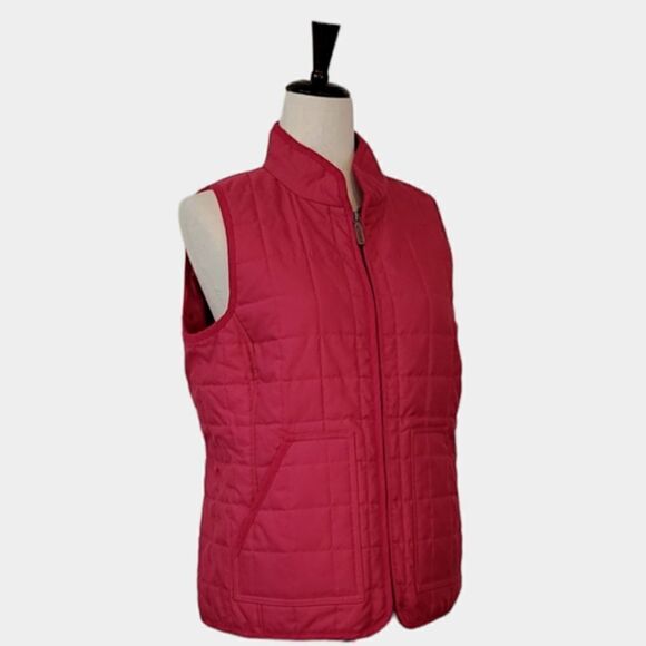 Jones New York Sport Magenta Pink Quilted Zip Vest Size S - Picture 2 of 8